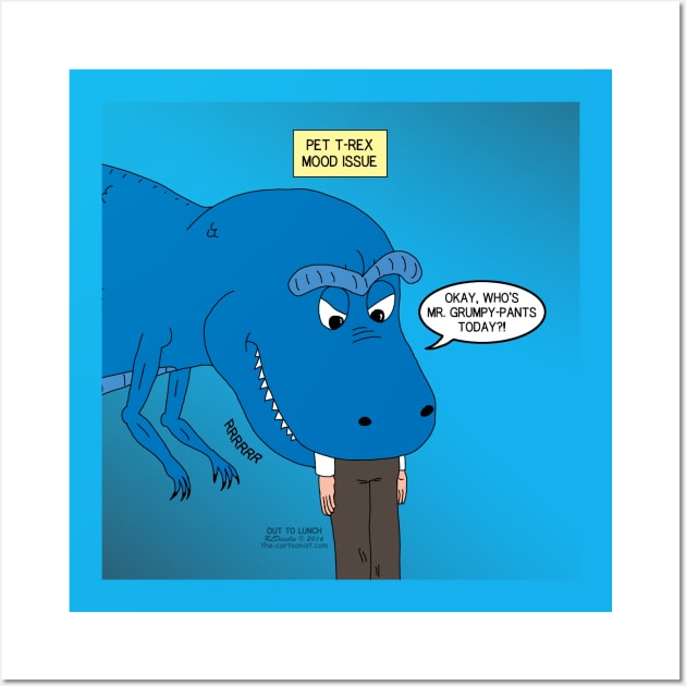 T-Rex Grumpy Pants Wall Art by OutToLunch